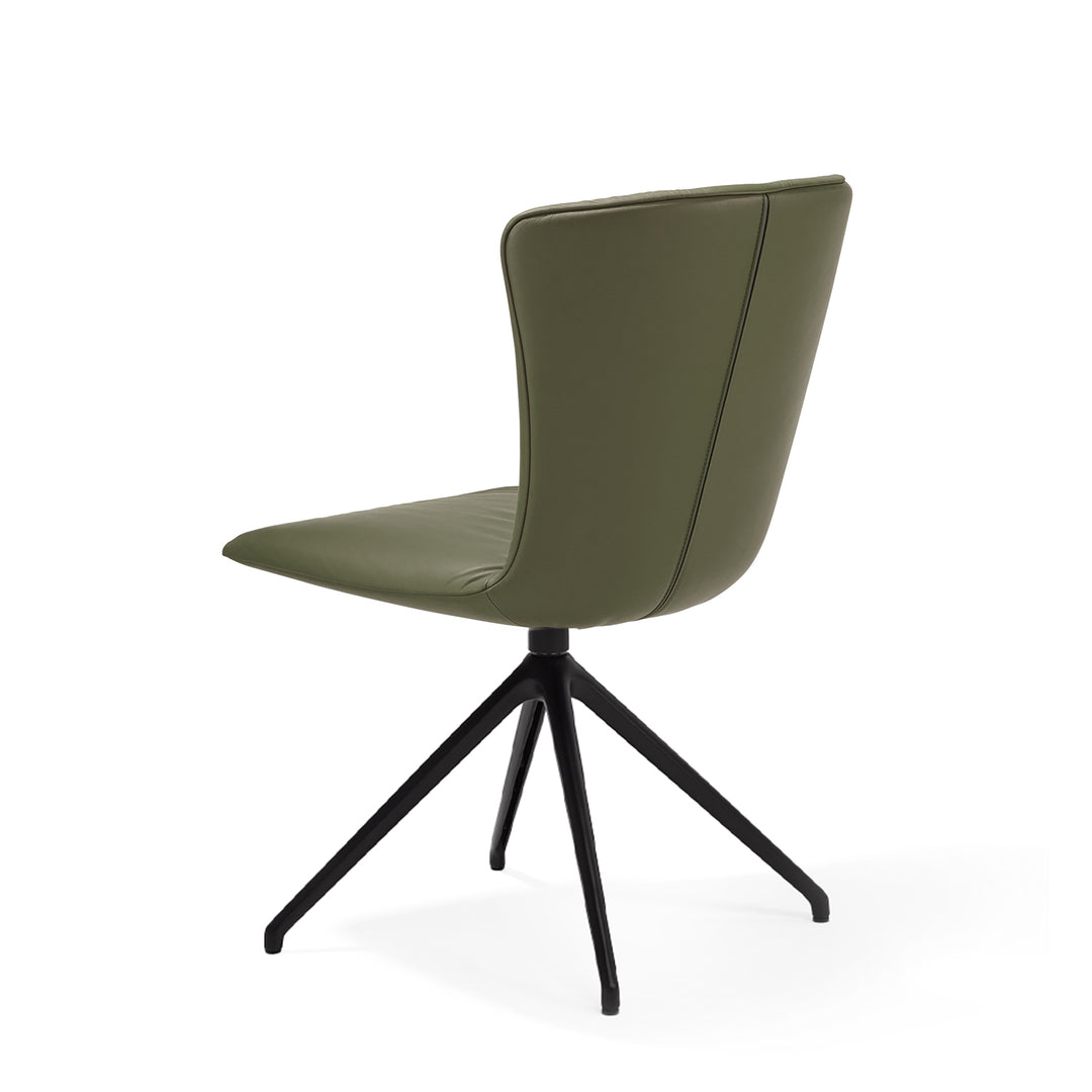 draenert | dexter chair | swivel base | black leather + charmelle cloud 55