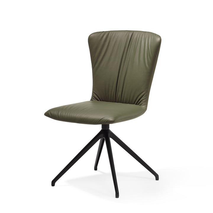 draenert | dexter chair | swivel base | black leather + charmelle cloud 55
