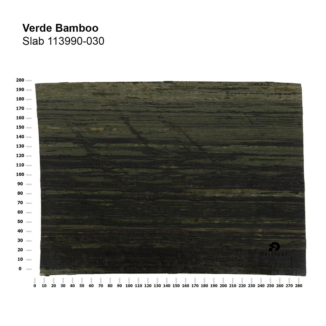 draenert | colin side table | verde bamboo stone + grey glass + black frame