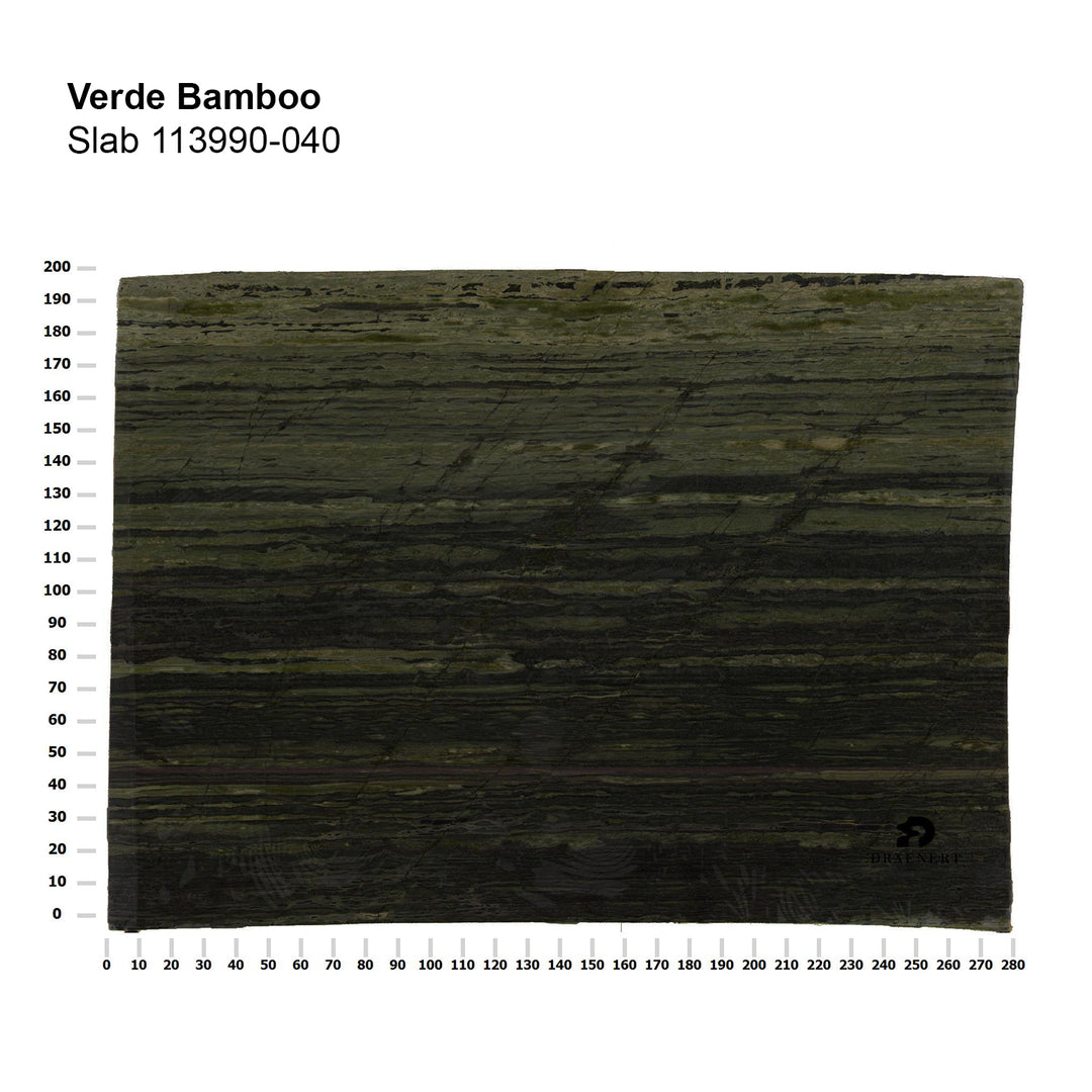 draenert | colin side table | verde bamboo stone + grey glass + black frame