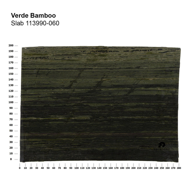 draenert | colin side table | verde bamboo stone + grey glass + black frame