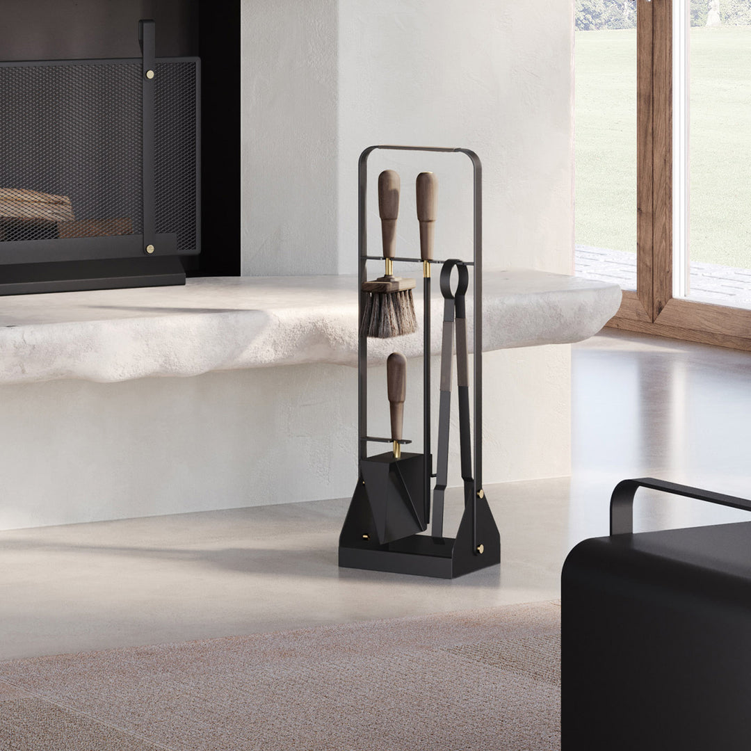 eldvarm | emma fire companion set with leather | havane