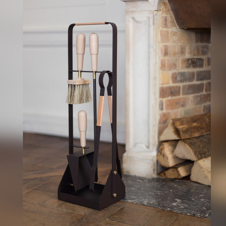 eldvarm | emma fire companion set with leather | naturel