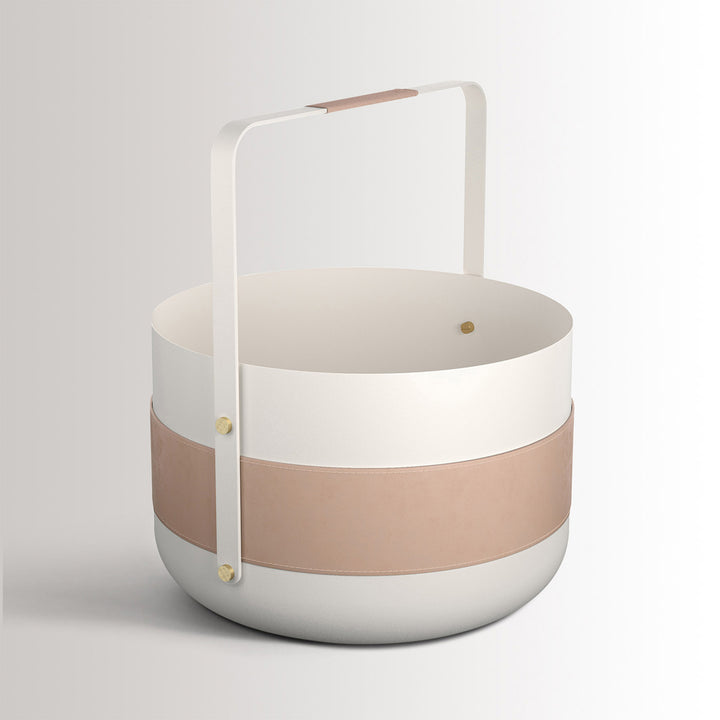 eldvarm | emma wood basket | blanc