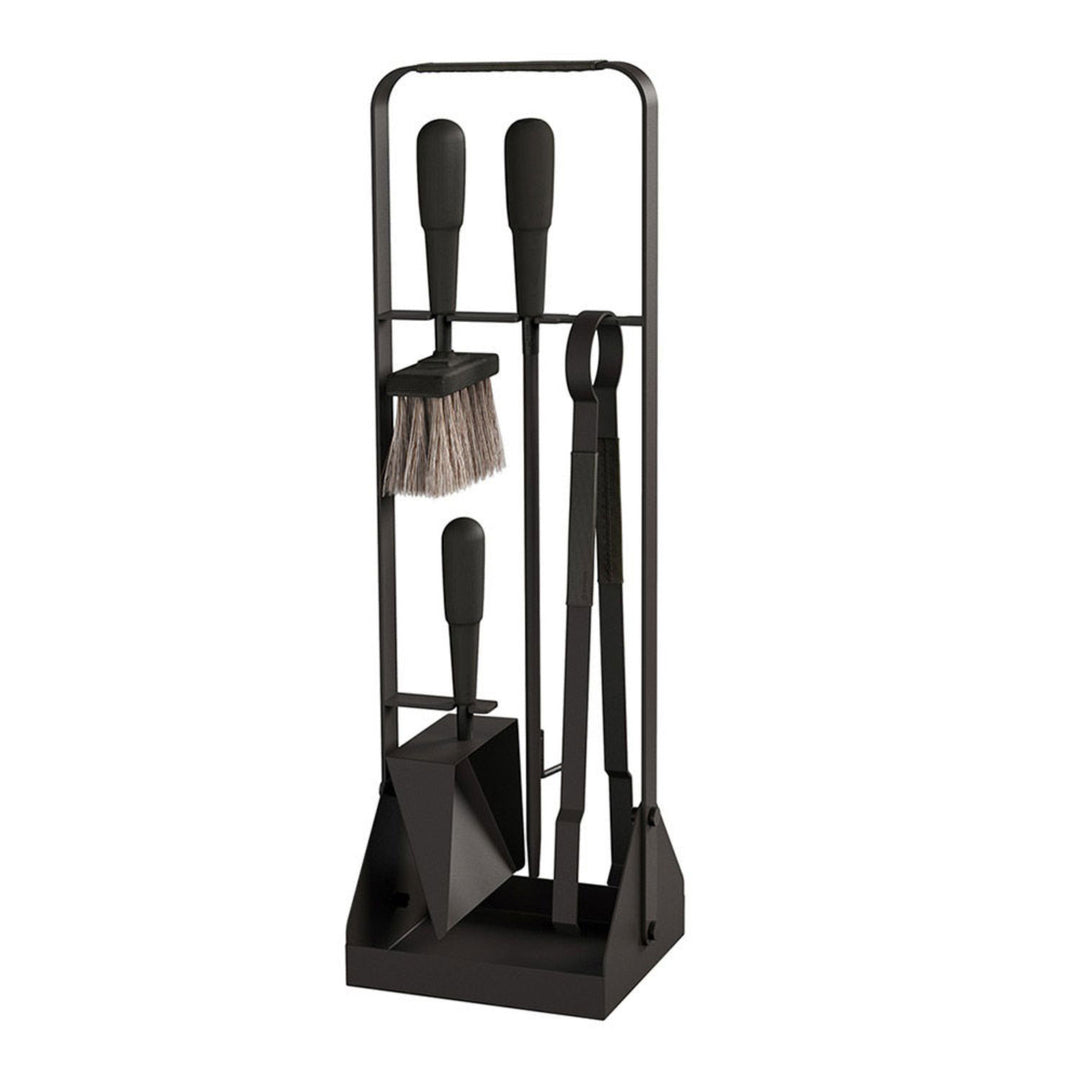 eldvarm | emma fire companion set with leather | noir