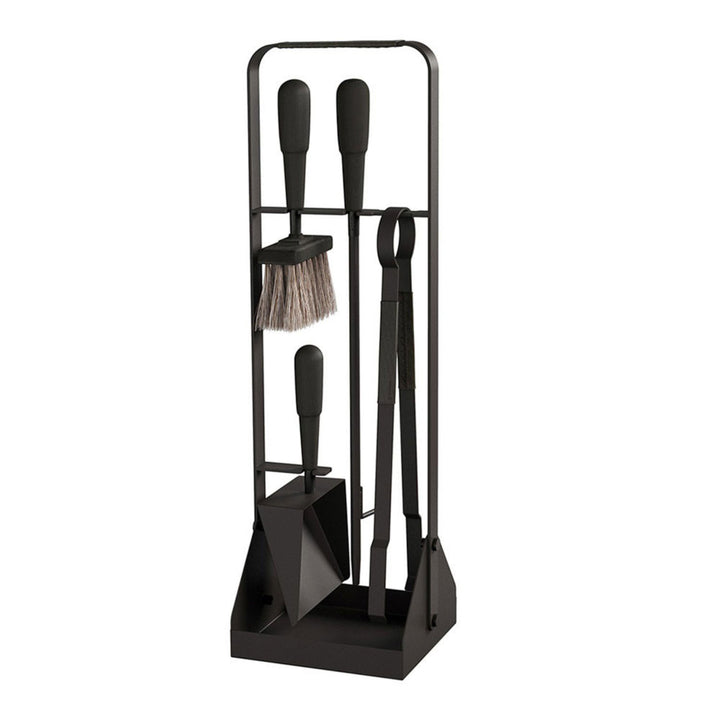 eldvarm | emma fire companion set with leather | noir