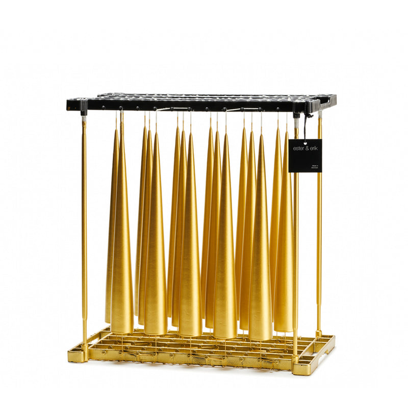 ester & erik | cone candle gift box | set of 2 | gold metallic 25cm - LC