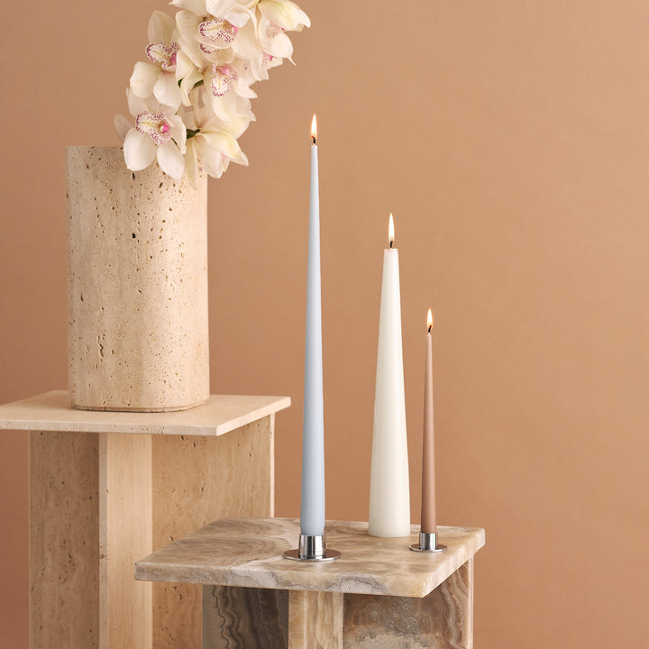 ester & erik | cone candle gift box | set of 2 | pure white 37cm