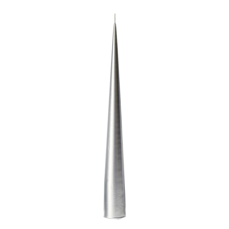 ester & erik | cone candle gift box | set of 2 | silver metallic 37cm