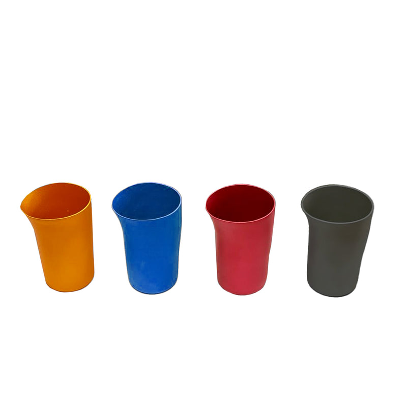 fink | beakers | set of 4 mixed | orange, blue, red + black