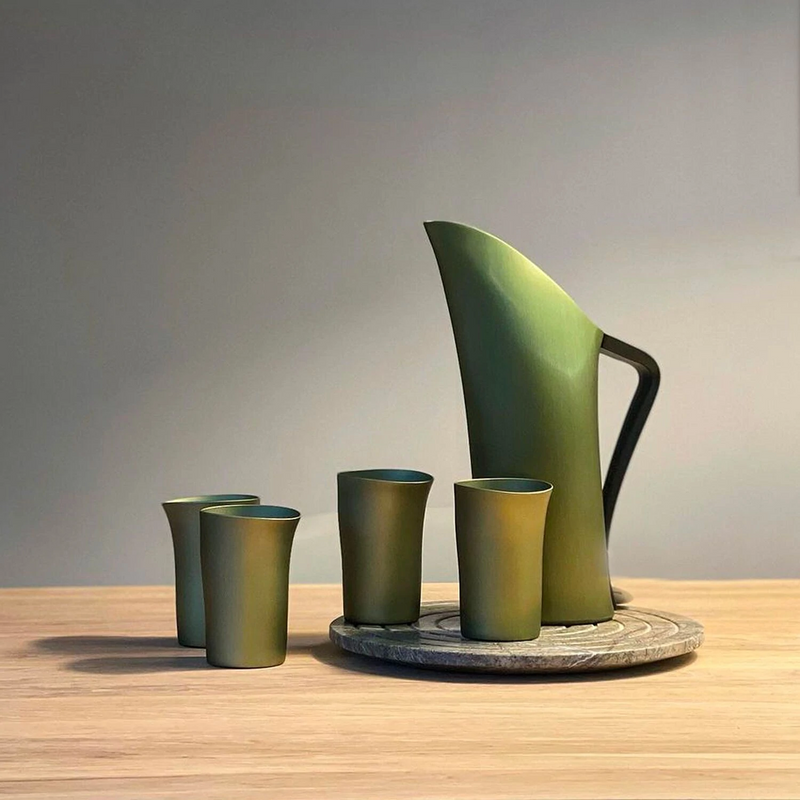 fink | beakers | set of 4 | olive green matte - special edition