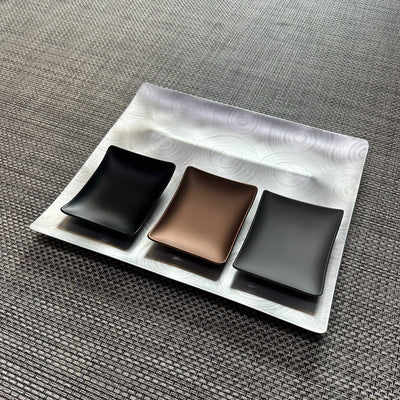 fink | tapas condiment tray | silver