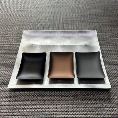 fink | tapas condiment tray | silver