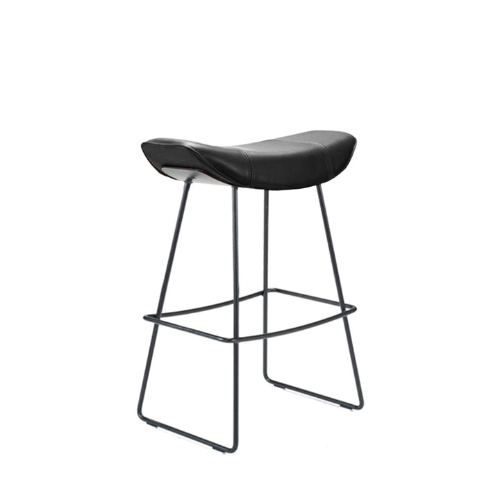 freifrau | kya kitchen stool 63cm | cairo ebony (black) leather + black wire frame