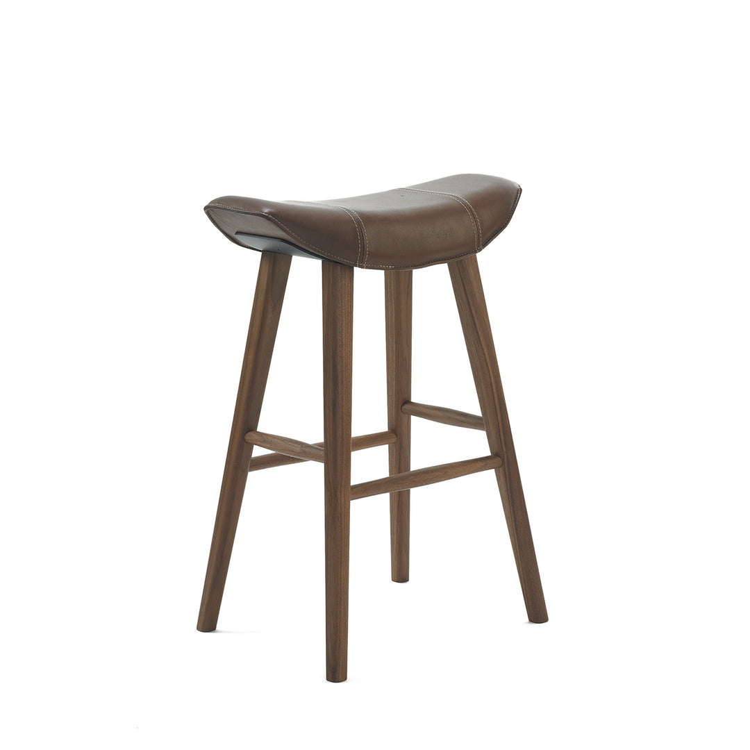 freifrau | kya kitchen stool 63cm | cairo ebony (black) leather + black wire frame