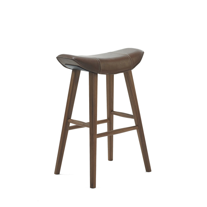 freifrau | kya kitchen stool 63cm | cairo ebony (black) leather + black wire frame