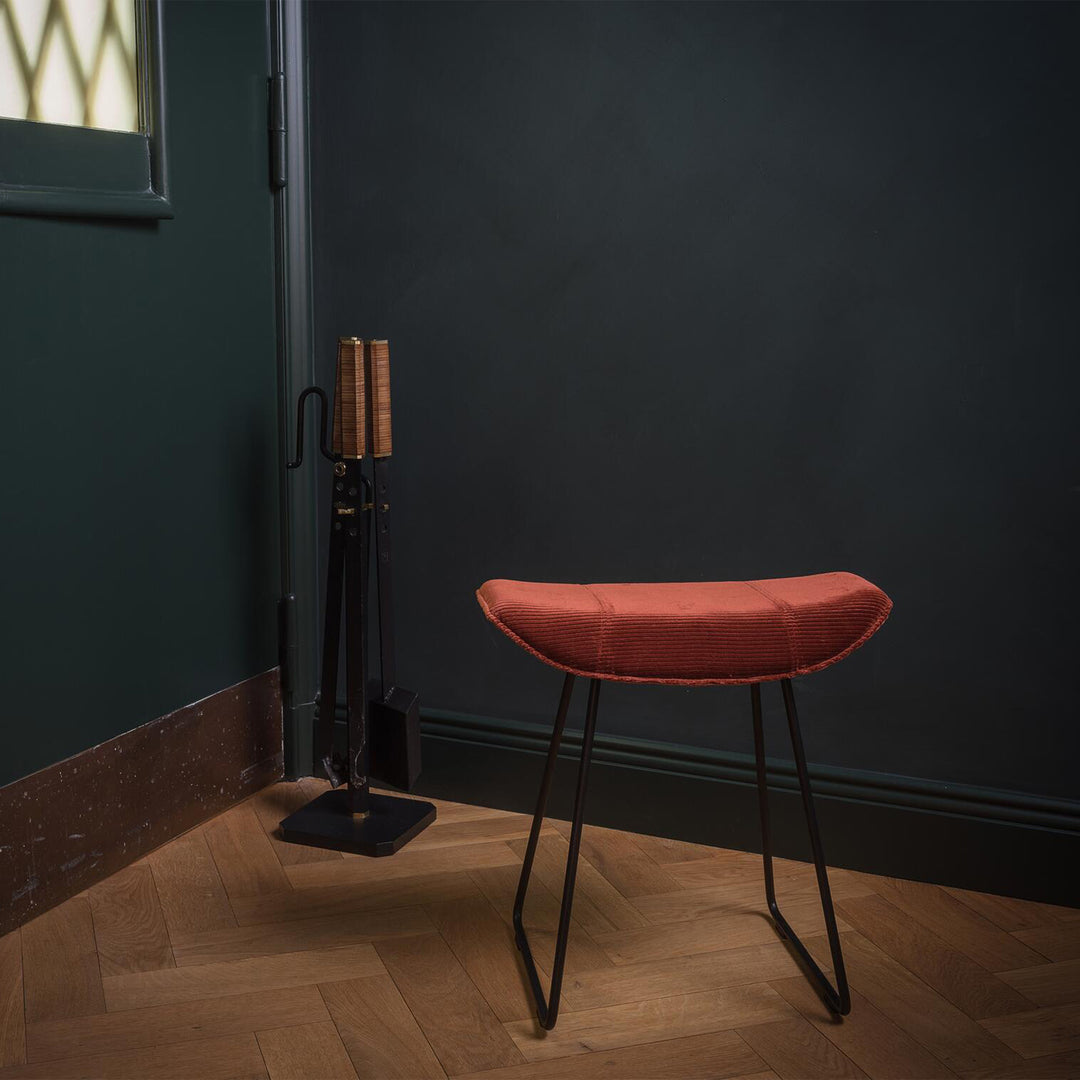 freifrau | kya kitchen stool 63cm | cairo ebony (black) leather + black wire frame