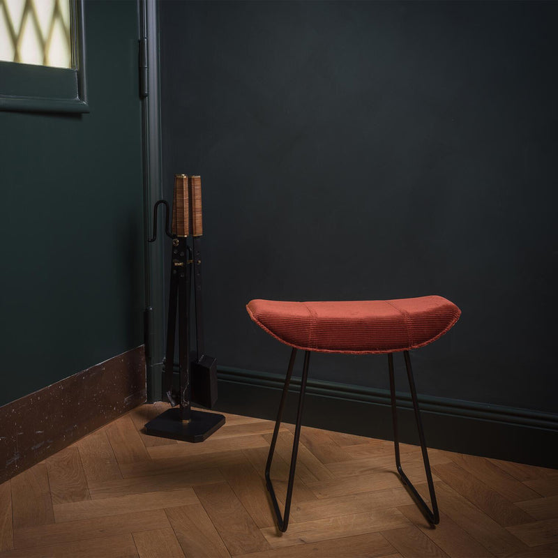 freifrau | kya kitchen stool 63cm | muscat cacao leather + steel bronze glaze wire frame