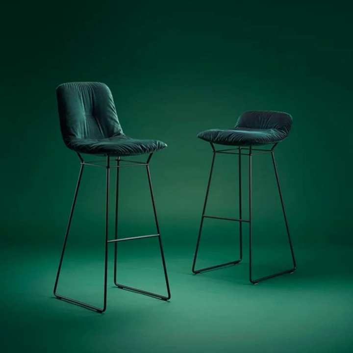 freifrau | leya bar stool high | wire frame | avalon 0045 + sahara plaza leather ~ DC