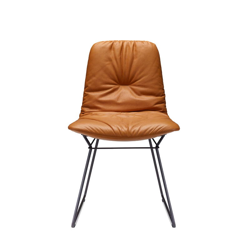 freifrau | leya chair | wire frame | cairo cognac leather