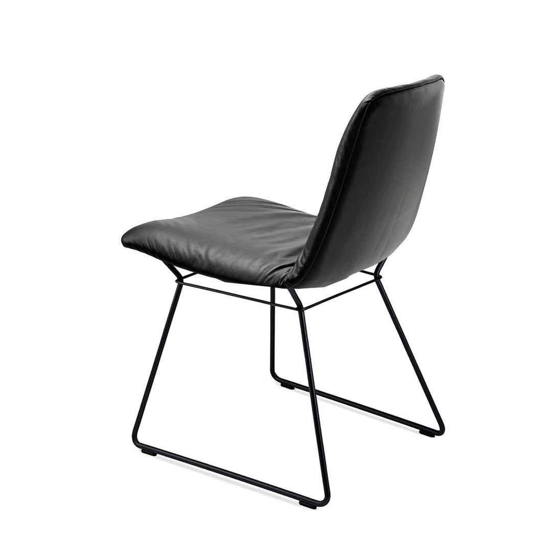 freifrau | leya chair | wire frame | cairo ebony (black) leather