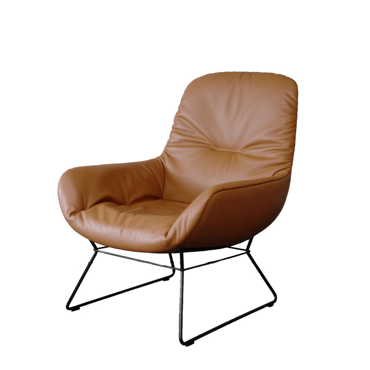 freifrau | leya lounge chair | wire frame | cairo cognac leather