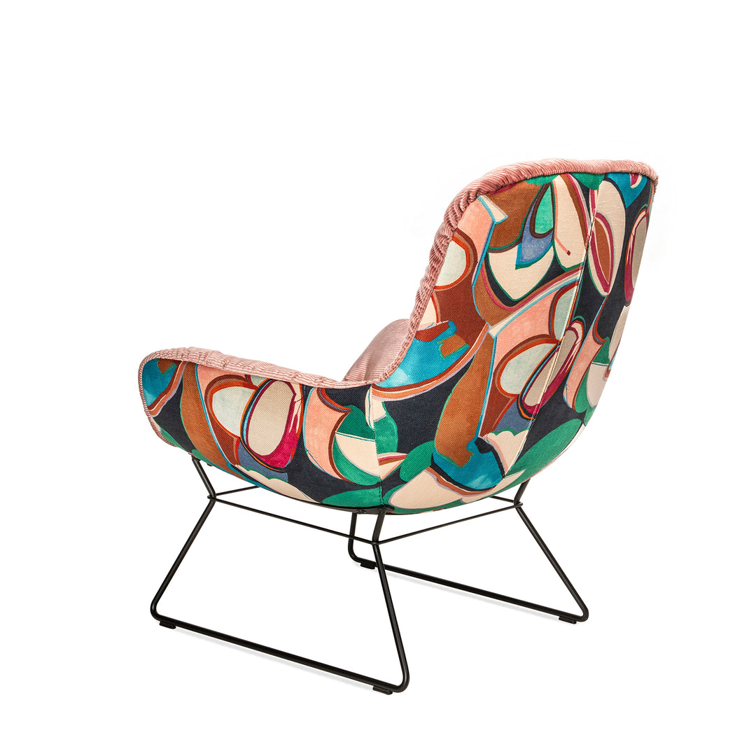 freifrau | leya lounge chair | wire frame | riga tamaris + dedar margaritas