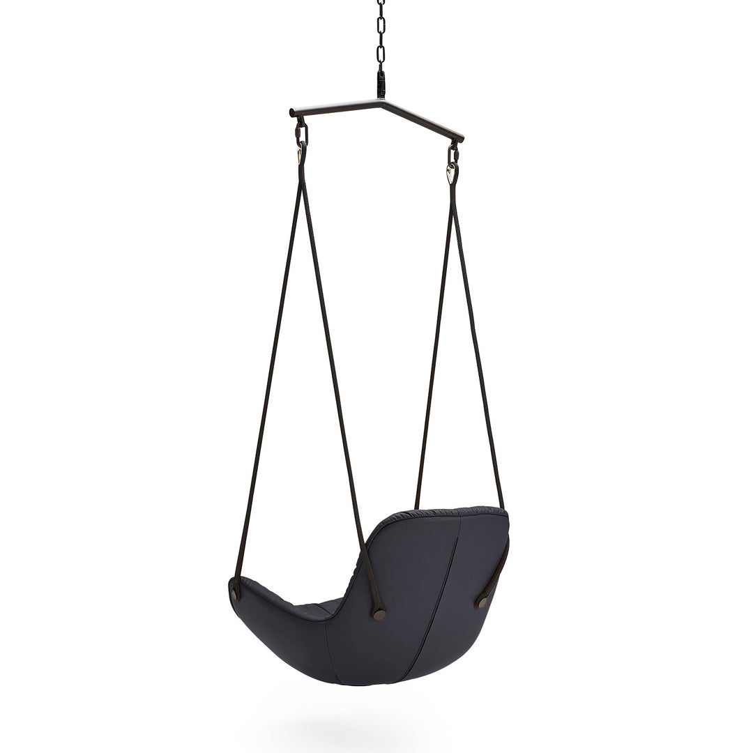 freifrau | leya lounge swing seat | orient ebony (black) leather