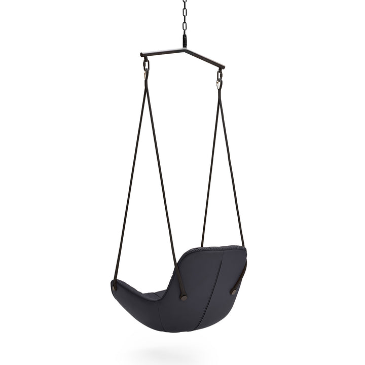freifrau | leya lounge swing seat | orient ebony (black) leather