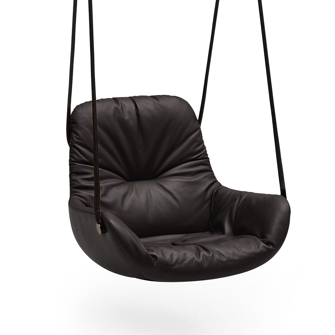freifrau | leya lounge swing seat | orient ebony (black) leather