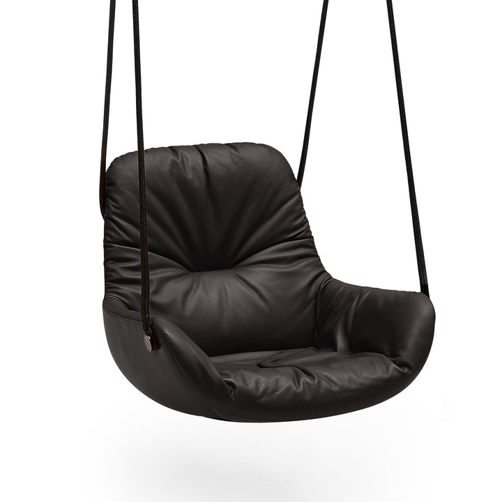 freifrau | leya lounge swing seat | orient ebony (black) leather