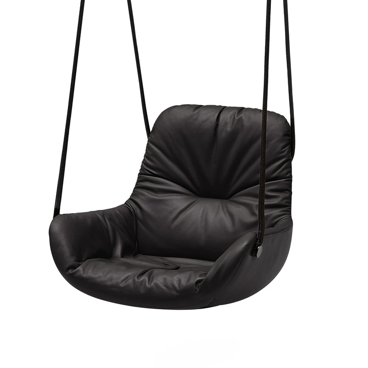 freifrau | leya lounge swing seat | orient ebony (black) leather