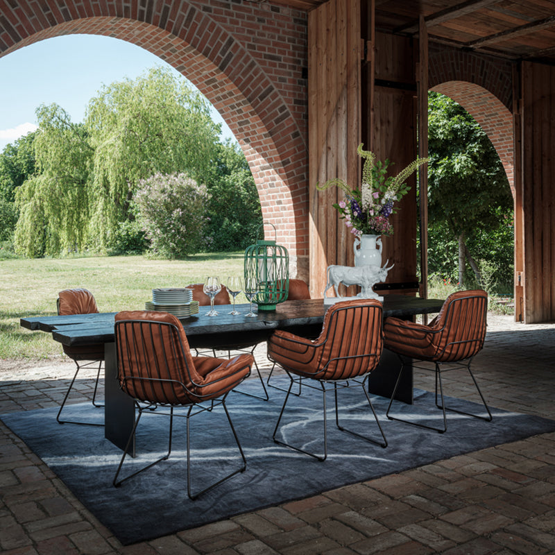 freifrau | leyasol indoor armchair low | sahara ebony (black) leather