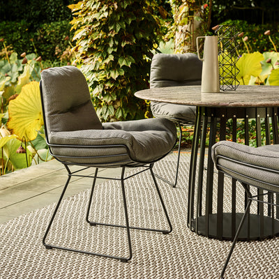 freifrau | leyasol armchair low | lopi chai + steel bronze glaze frame