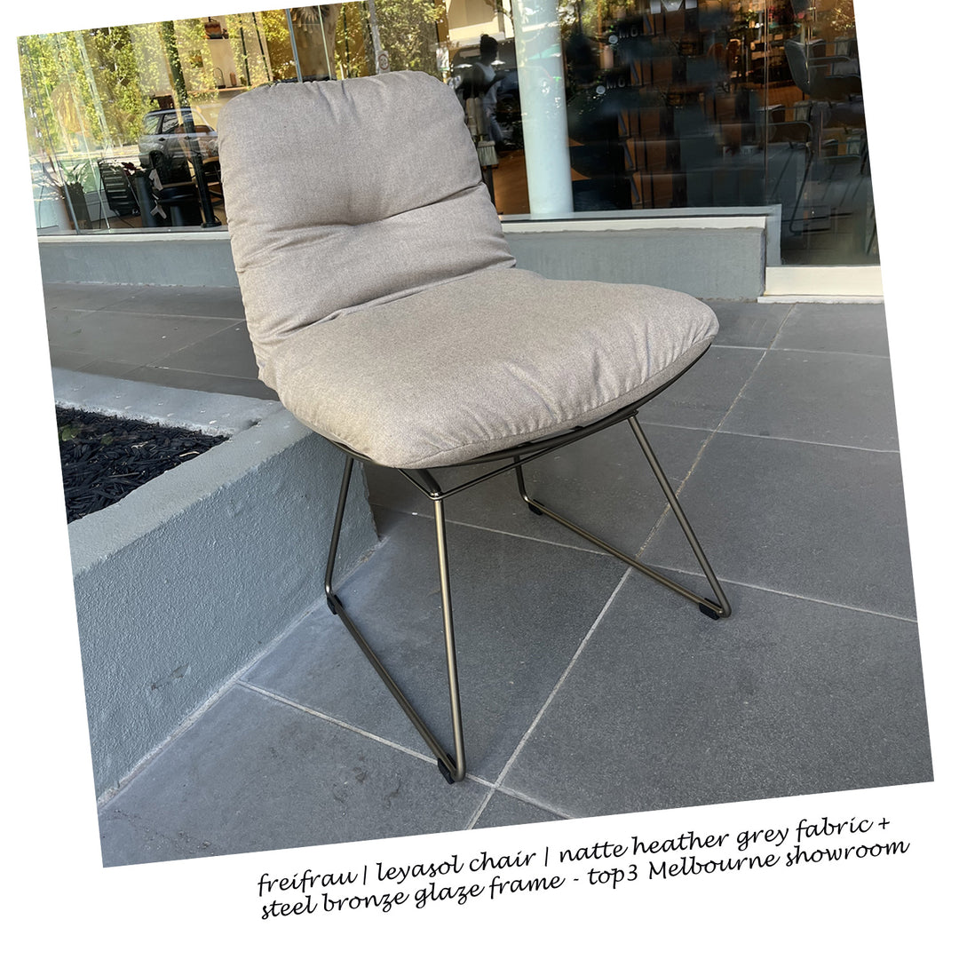 freifrau | leyasol chair | natte heather grey + steel bronze glaze frame