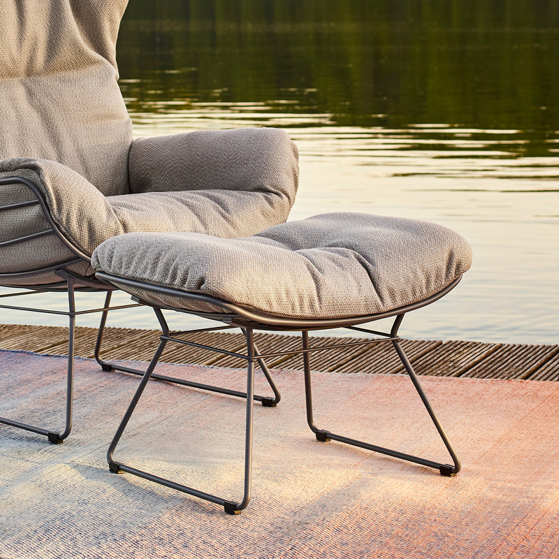 freifrau | leyasol outdoor ottoman | lopi ash + black frame