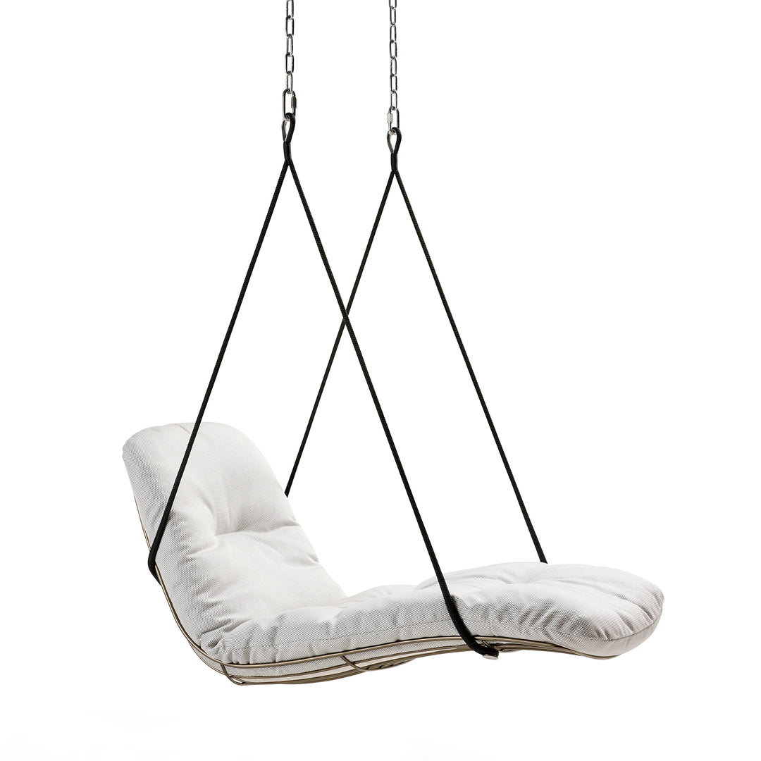 freifrau | leyasol outdoor sun lounger swing seat | lopi fabric + steel bronze glaze frame