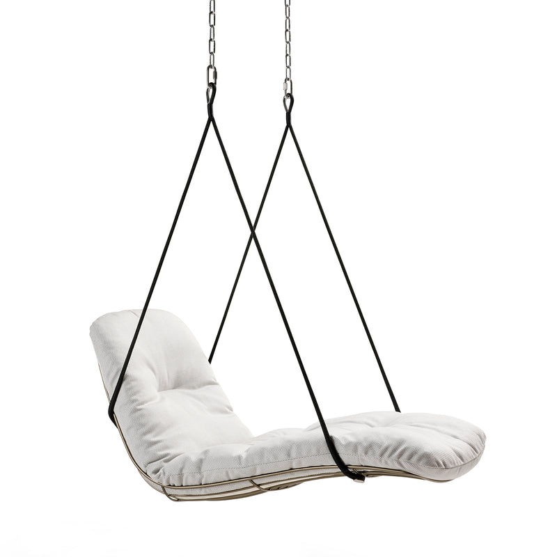 freifrau | leyasol outdoor sun lounger swing seat | lopi fabric + steel bronze glaze frame