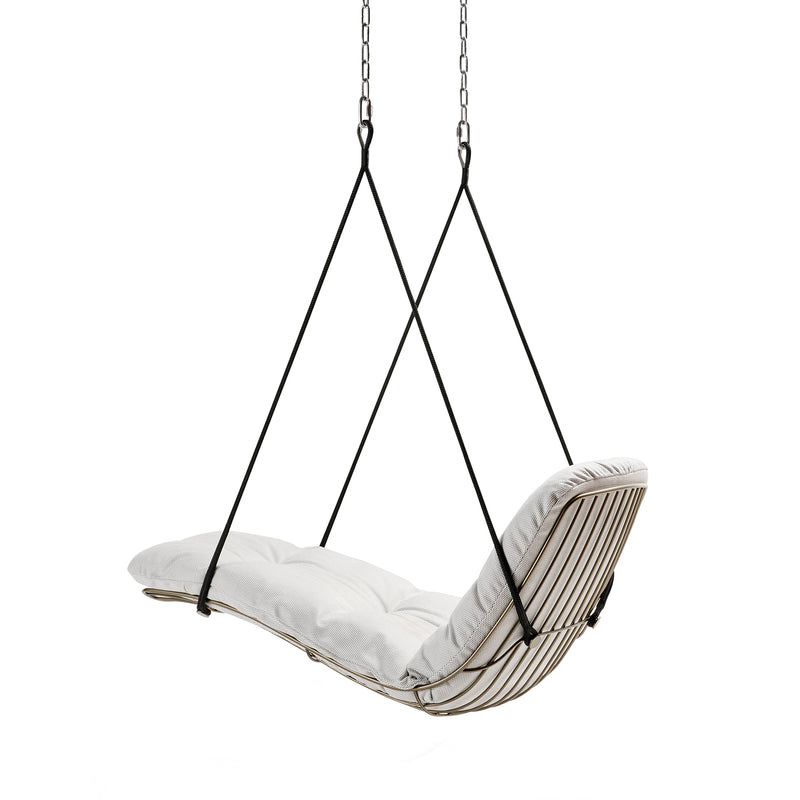 freifrau | leyasol outdoor sun lounger swing seat | lopi fabric + steel bronze glaze frame