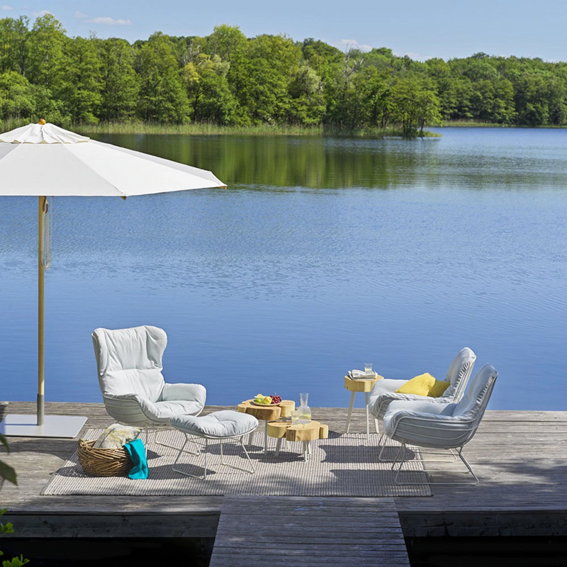freifrau | leyasol outdoor lounge chair | wire frame | lopi beldi + white