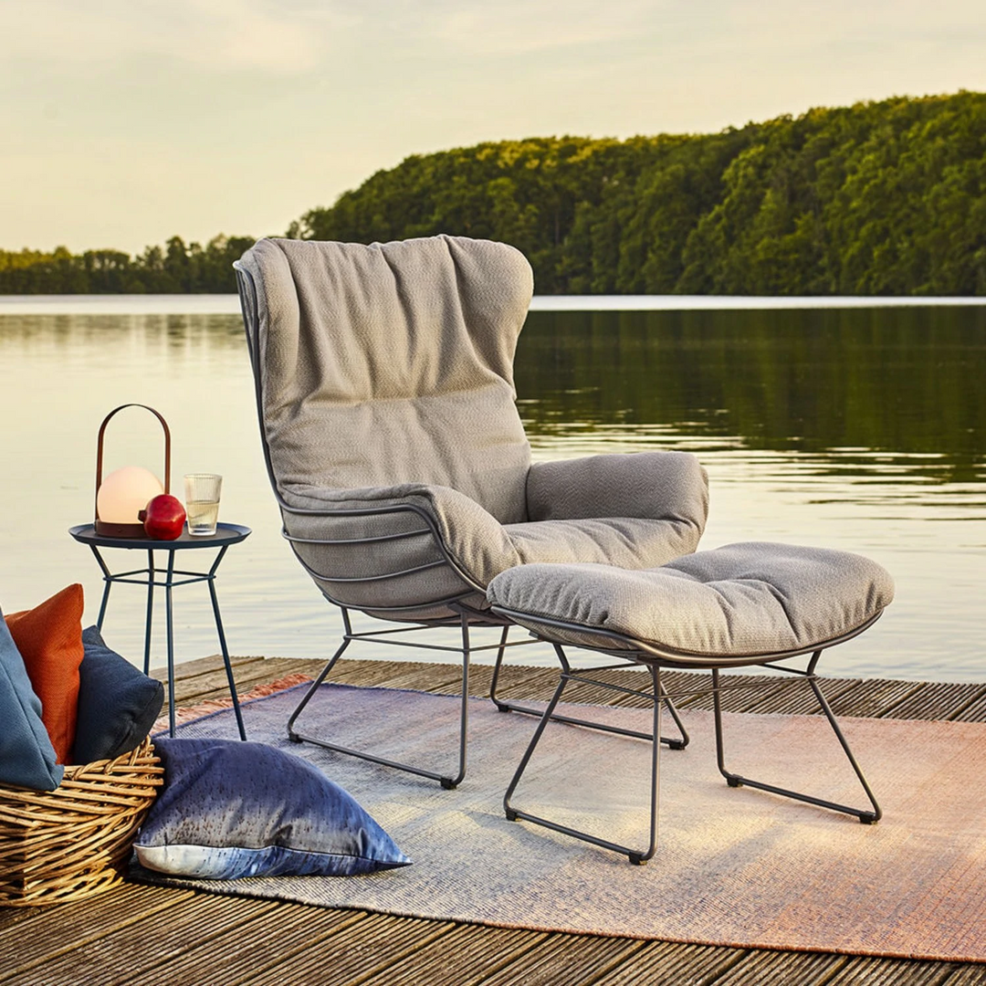 freifrau | leyasol outdoor wingback chair | lopi ash + black frame