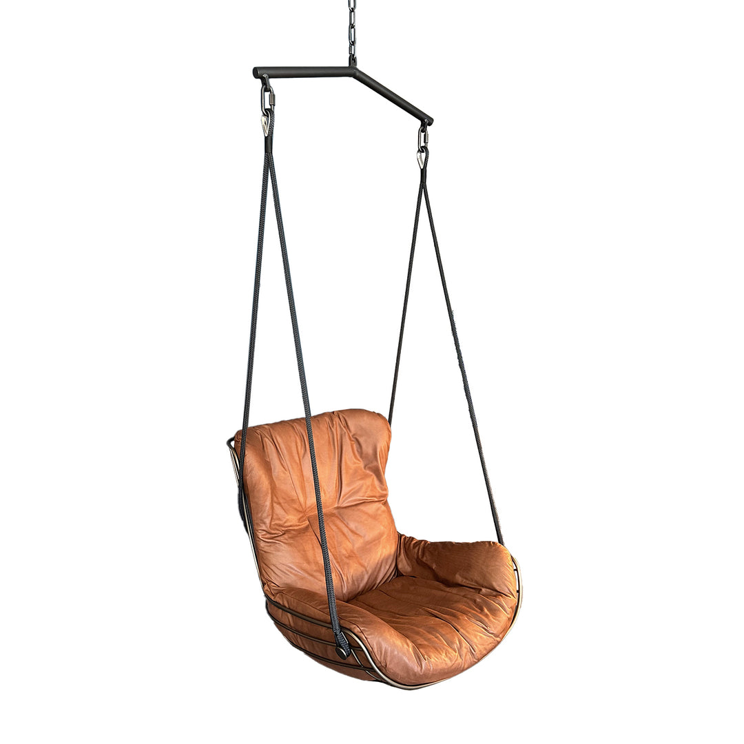 freifrau | leyasol wingback swing seat | adora kandis leather + bronze frame