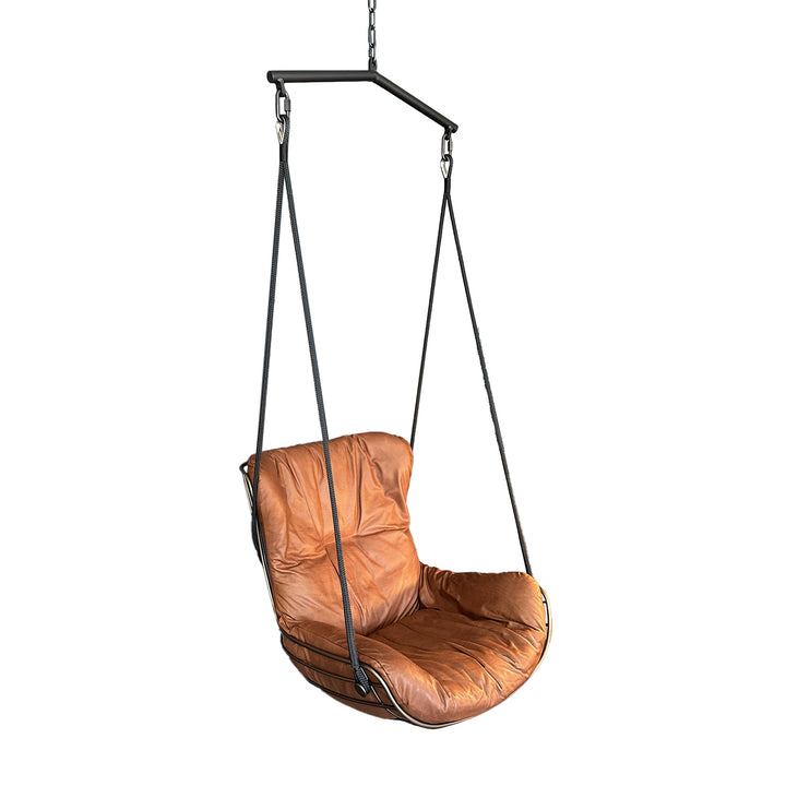 freifrau | leyasol wingback swing seat | adora kandis leather + bronze frame