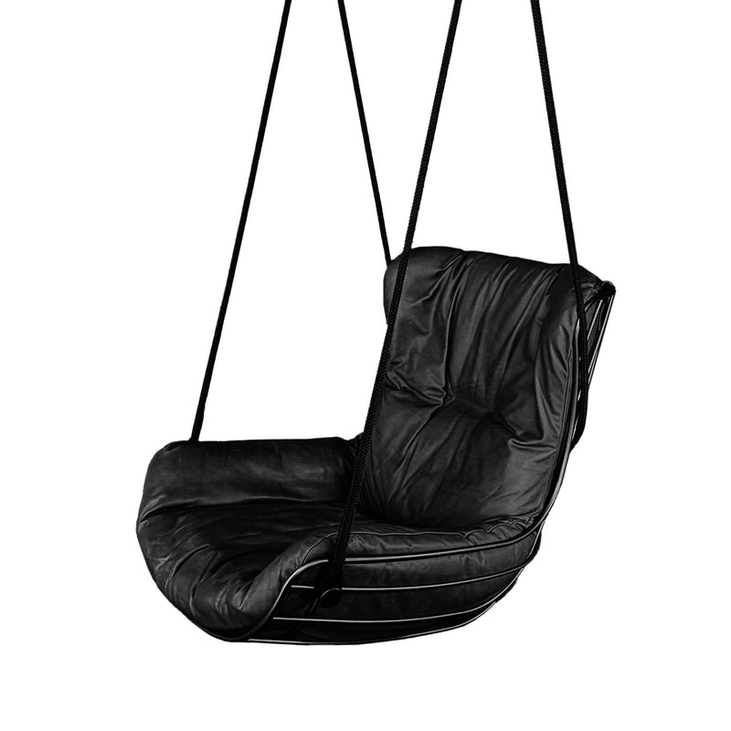 freifrau | leyasol wingback swing seat | bronze glaze frame | cairo ebony (black) leather