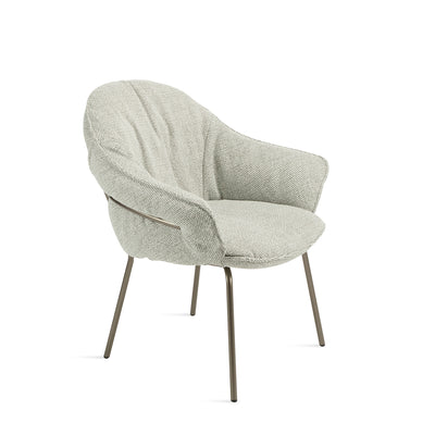 freifrau | low dining | marie armchair | deep black steel frame | nobilis raphael 73 vert kaki