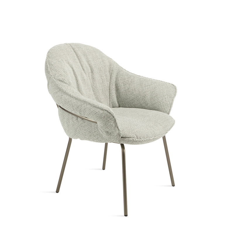 freifrau | low dining | marie armchair | deep black steel frame | nobilis raphael 73 vert kaki