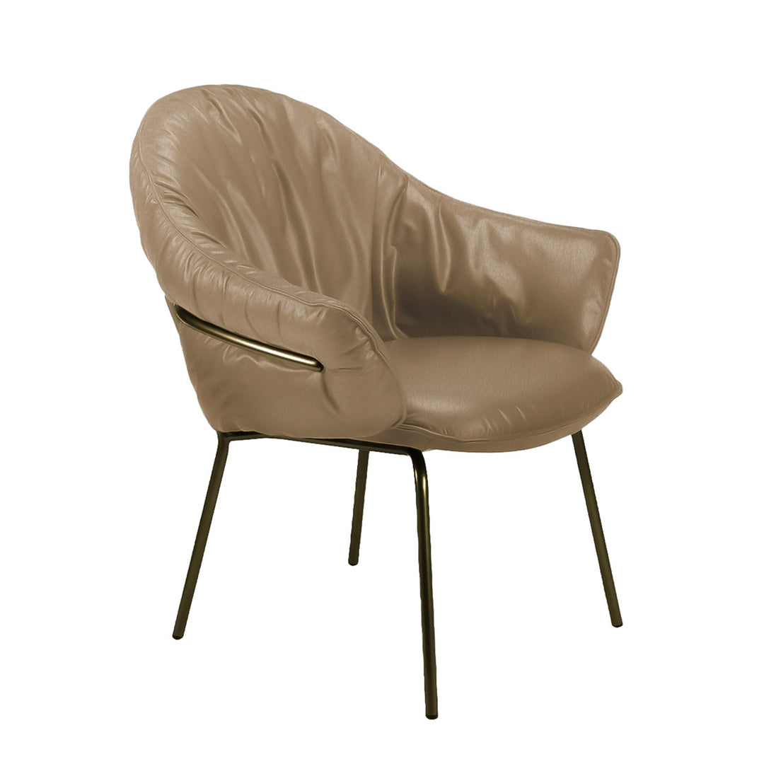 freifrau | marie armchair | opium santos leather + steel bronze glaze frame