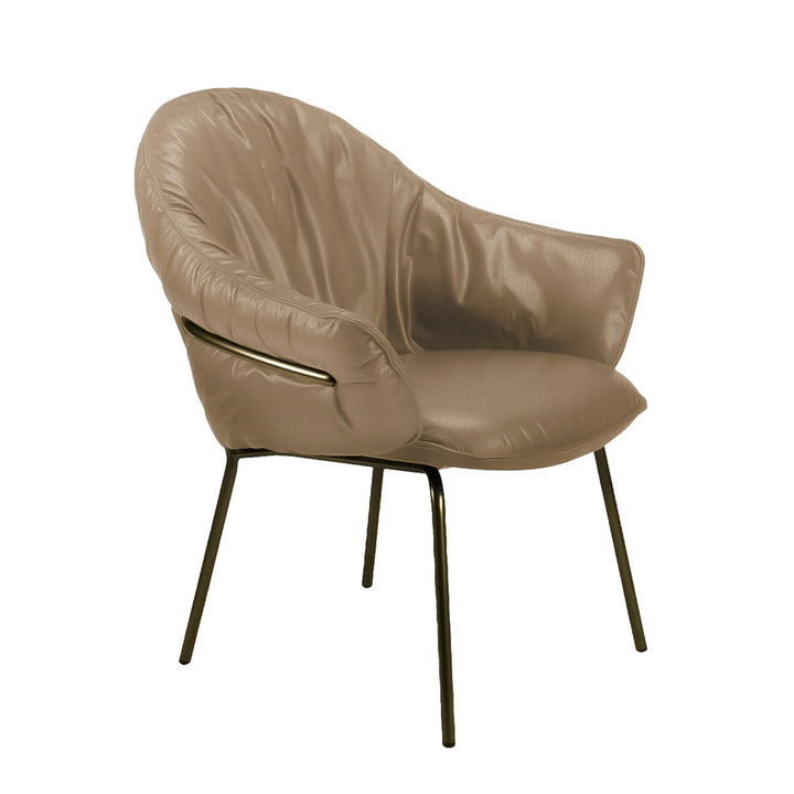 freifrau | marie armchair | opium santos leather + steel bronze glaze frame