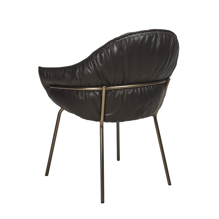 freifrau | marie armchair | adora canelo leather + steel bronze glaze frame