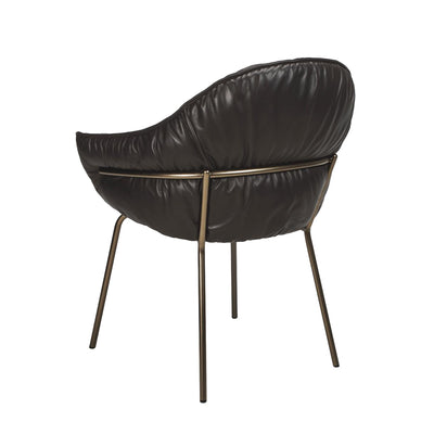 freifrau | marie armchair | steel frame bronze | adora canelo leather